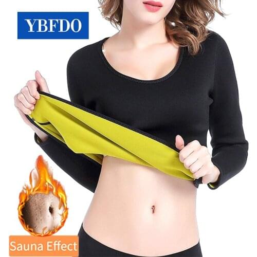 YBFDO Women Neoprene Shaperwear Waist Traine Long Sleeve Tummy Fat Burner Sweat Sauna Slimming Body Shaper Waist CincherCorset