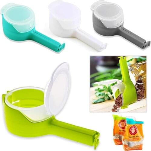 Sealing Pour Food Clip Fresh Keeping Sealer Clamp Plastic Helper Snack Saver for Kitchen Gadgets Food Storage Bag Organization