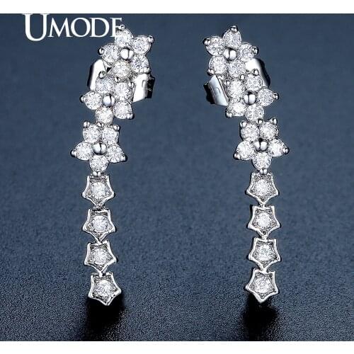 UMODE Brand Design Flower Stud Earrings for Women Fashion Jewelry Star Shape Earrings Pins Christmas Gifts UE0328
