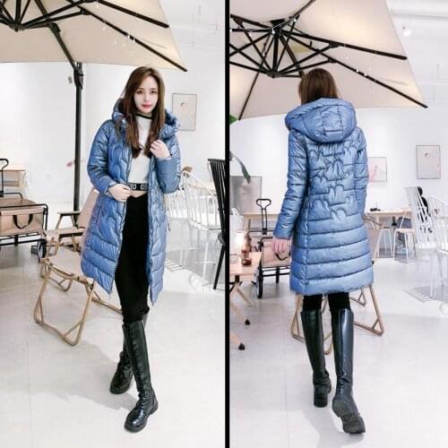 Winter Coat Womens Cotton Padded Jacket 2021 New Long Knee Length Middle-aged Womens Cotton Padded Jacket Slim Fit Light Down