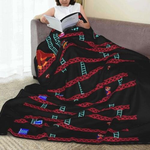 Winter throw warm flannel Retro Game blanket 80s Video Game blankets for Sofa Sherpa Fleece Bedspread Wrap