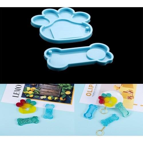 1 Pcs Dog Bone Pendants Silicone Mold Pet Paw Photo Hanging Tag Epoxy Resin Molds for DIY UV Epoxy Crafts Jewelry Making Molds