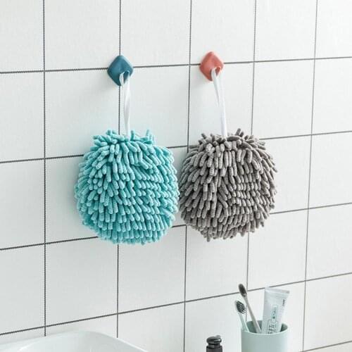 1pc Ball Shape Towel Home Use Nursery Hand Towel Soft Chenille Fabric Absorbent Hanging Wipe Bathing Towels For Kids