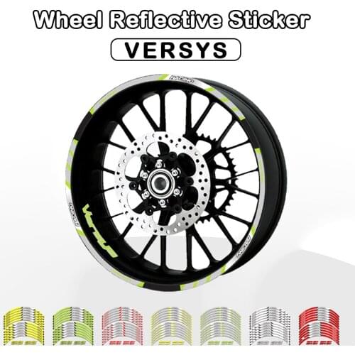 12 Strips Stickers Motorcycle Decals Reflective Waterproof Wheel Decals For Kawasaki Versys 650 1000 X300 2008 -2021