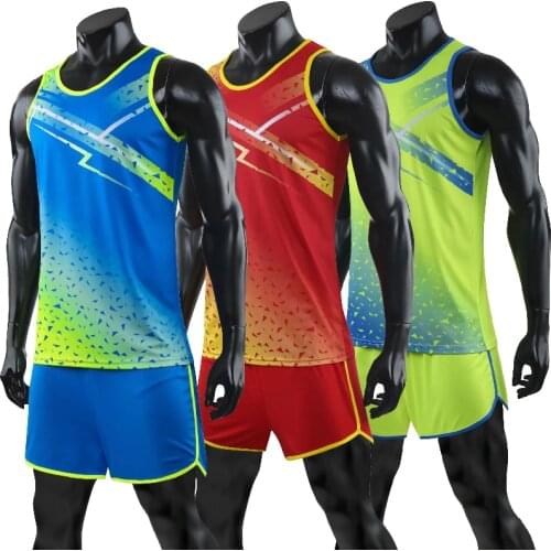 2020 Survetement Homme vest+shorts Women Sport Suits Marathon 2pcs Racing clothing Track and field Clothing Jogging Running Sets