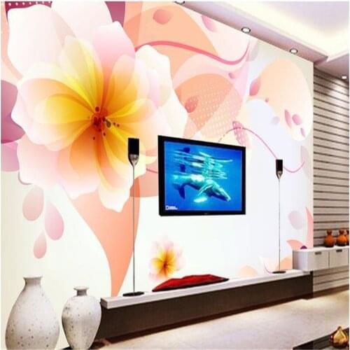 Beibehang Customize size High Quickly HD mural 3d wallpaper wall paper orange flower papel de parede papel de parede sala