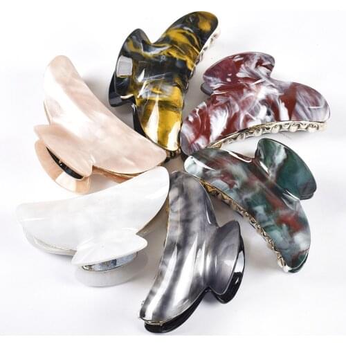 9cm Large Shark Size Hairpins 2021 Acrylic Marble Hair Claw Hair Clip Women Girls Hair Crab Clamp Hair Accessories