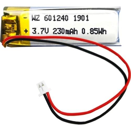 ROSH certified battery 601240-230mah hearing aid Bluetooth headset 3.7V polymer lithium battery