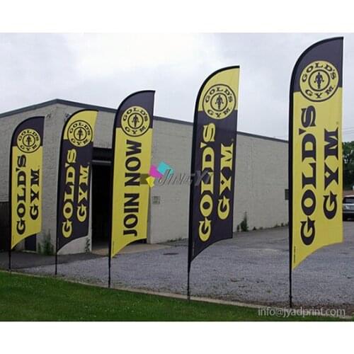 Free shipping!! 5pcs of 75X311CM two side print feather flag with spike end to insert in ground