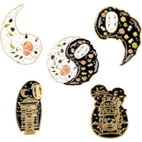 HOSENG Anime Movie Cute Happy Girl Alloy Pink Brooch Bag Clothes Lapel Pin Jewelry Gift HS_607