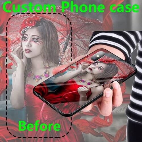 Customized DIY Tempered Glass Case For Samsung Galaxy A70 A80 A90 A60 A50 A50S A40 A30 A30S A20S A20E A10S A10E M40 A51 Cover