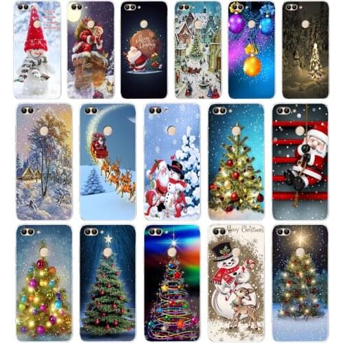 97SD New Year Snowman Colorful Merry Christmas gift Soft Silicone Tpu Cover phone Case for huawei Honor 8 9 Lite 8X p9 lite 2016
