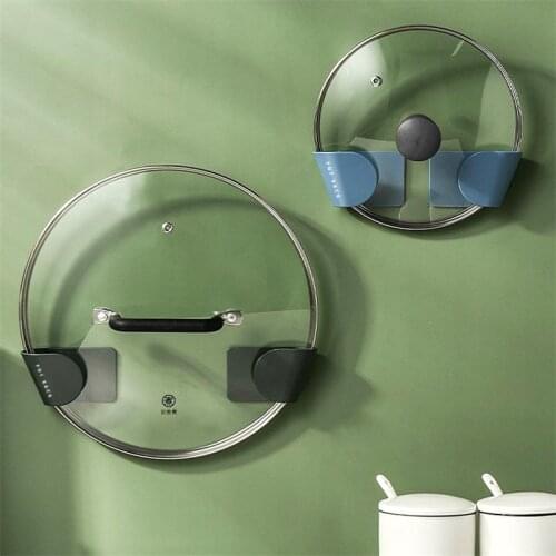 ABS Pot Lid Holder Rack Clip Cooker Pot Cover Frame Stand For Storing Pot Lids Dishes Storage Organizer Holder Wall Installed