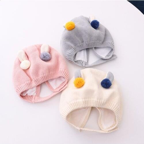 Baby Ear Protection Cute Hat Warm Baby Knitted Hat Cartoon Baby Woolen Hat In Autumn And Winter
