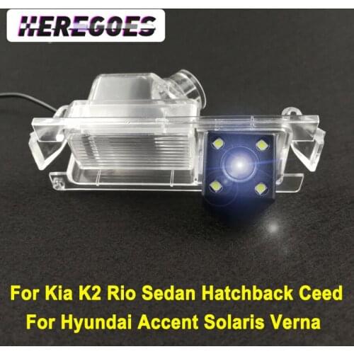 For Kia K2 Rio Sedan Hatchback Ceed 2013 Hyundai Accent Solaris Verna 2014 I30 Car LED Backup Wireless Monitor Rear View Camera