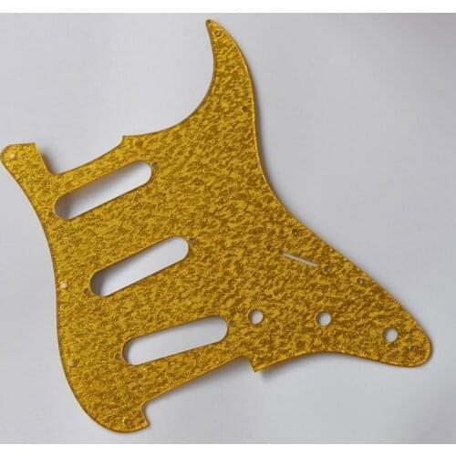Plastic ST Strat SSS Guitar Pickguard for USA/Mexican Fender Gold Sparkle