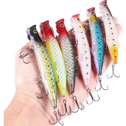 Hengjia 1pcs 11cm 13g Popper Fishing Wobbler Artificial Laser Hard Bait Fishing Tackle 3D Lifeilke Floating Lure