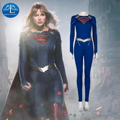 Supergirl Cosplay Costume Fancy Halloween Party Costumes Supergirl Season 5 Kara Zor El Outfit Superhero Cosplay Accessories