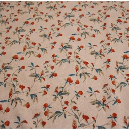 Half Meter China Wind Classical Flower Tree Leaves Cotton Corduroy Fabric For Dress Cheongsam Coat Face Handmade DIY Cloth T1546