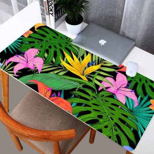 Tropical Leaves Plant Extended Long Mouse Mat Keyboard Gaming Mousepad Large Size 400x900mm Office Decoration Carpet Desk Mat