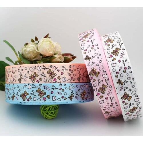 10yards/lot Cartoon Ribbons Thermal transfer Printed grosgrain Wedding Accessories DIY handmade material