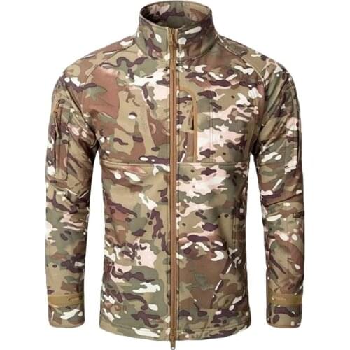 Men Fashion Military Hunt windcheater Jacket Tactical Sharkskin Softshell Standcollar Fleece coats Army Camouflage Clothing