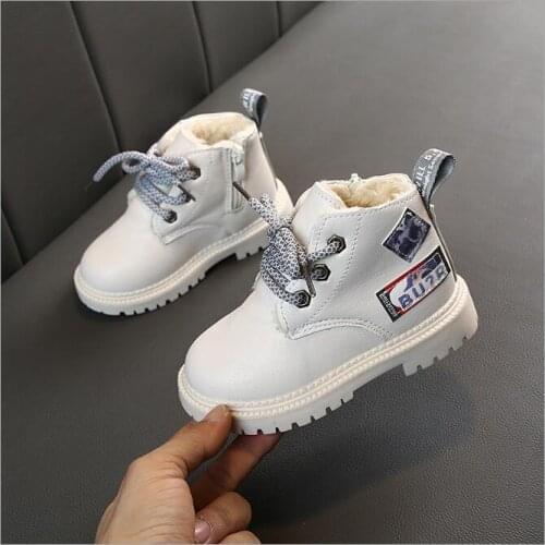 New winter 2020 childrens cotton shoes Korean fashion plush short boots boys' thickened snow boots girls' cotton boots