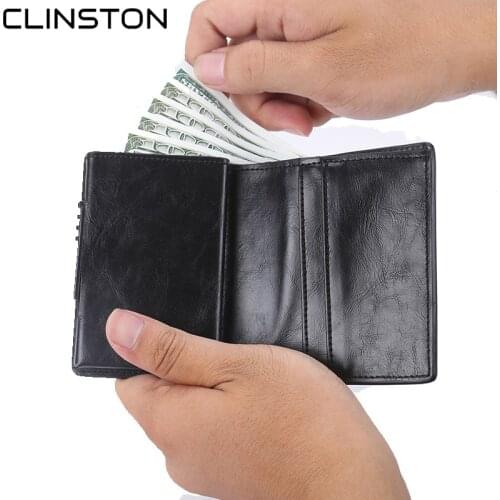 New Fashio Men Leather Credit Card Holder Male Aluminum Alloy Metal Business ID Multifunction Card Case Cardholder Slim Wallet