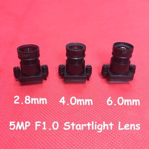 5.0 Megapixel F1.0 Aperture M12 Mount Fixed Iris 2.8mm 4mm 6mm Cctv Lens For Webcam Ir Filter Starlights Hd Video Surveillance