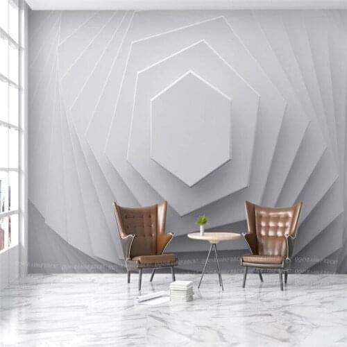 Custom Size New 3D Simple Abstract Geometric Background Wall Paper Office Living Room Bedroom Home Decoration Mural Wallpaper 3D