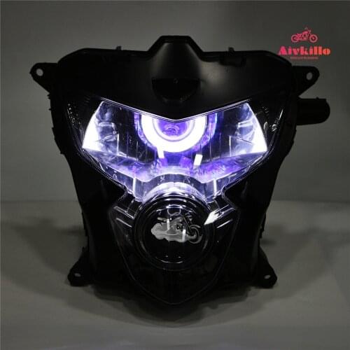 Fit For 2004-2005 GSXR600/750 GSXR 600 K4 Spare parts headlamp with angel eyes HID Projector headlight with project