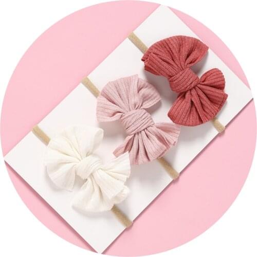 3 pcs/lot Baby Girls Messy Bow Nylon Headbands Fabric Knot Bow Headband Elastic Hair band Headwear Baby Girl Hair Accessories