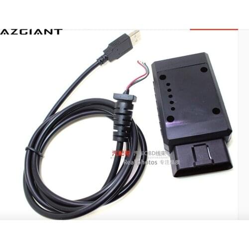 OBD2 16Pin Connector OBDII USB male elm327 round hole cover with wire