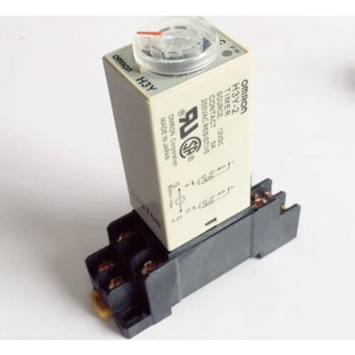 DC12V DC24V AC110V AC220V Time relay H3Y-2 Electronic delay time relay with Base DPDT 8Pins 1S 5S 10S 30S 60S 180S
