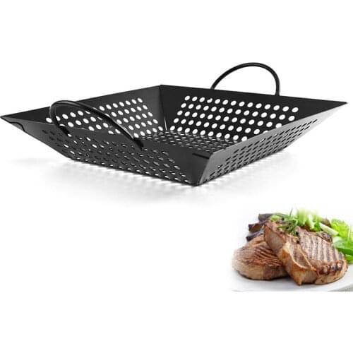 BBQ Grill Plate Spray Non-stick Square Barbecue Leak Multi-use Outdoor Tool Bbq Rack