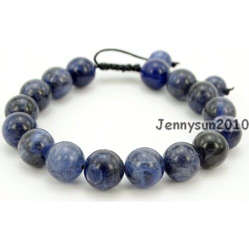 Handmade 10mm Adjustable Natural Sodalite Gems Stone Round Beads Bracelet Healing Reiki 5Strands/Pack
