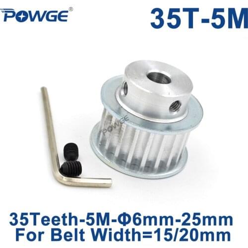 POWGE 35 Teeth HTD 5M Synchronous Pulley Bore 8/10/12/14/15/16/17/18/19/20mm for Width 15/20mm HTD5M Timing Belt 35Teeth 35T