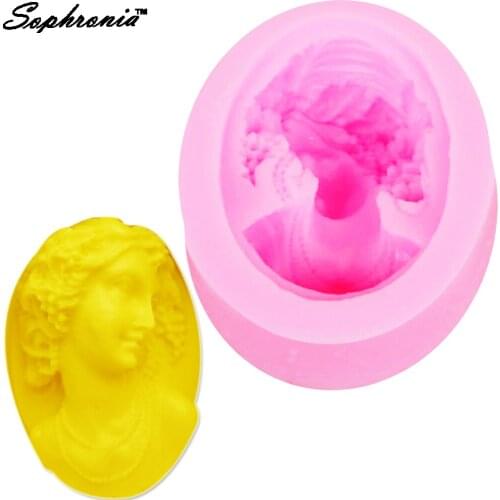 Sophronia Statue Of Lady Portrait Head 1pcs UV Resin Jewelry Silicone Mold Expoxy Mold Jewelry Making DIY Decorate Craft F1163