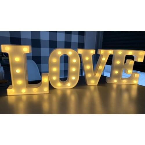 Wedding Decoration 3D DIY LOVE Letter Symbol Sign Heart LED Light Valentines Day Party Decoration Mariage Festival Wall Hanging