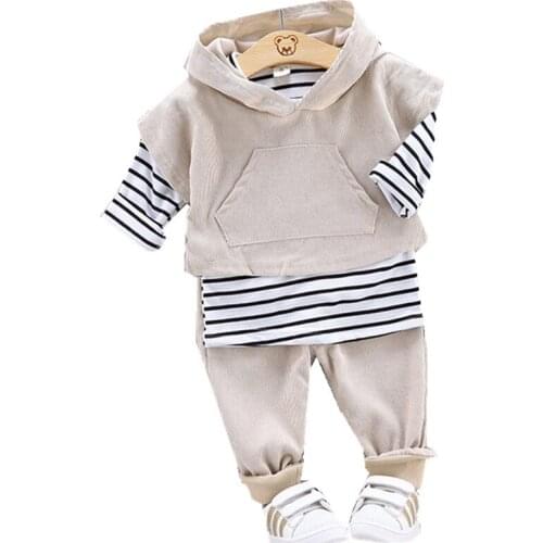 Spring Autumn Toddler Girls Clothing Sets Casual Corduroy Children Clothing Sweatshirts +T shirt+Pants 3PCS Baby Newborn clothes