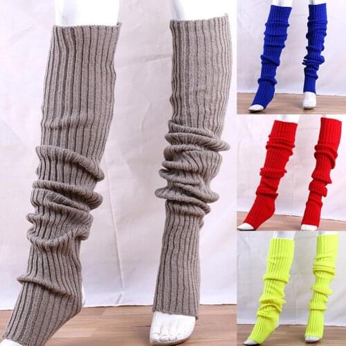 Women Socks Elastic Solid Color Warm Thigh High Knitted Long Socks Over Knee Stocking Medias de Mujer чулки женские эротические