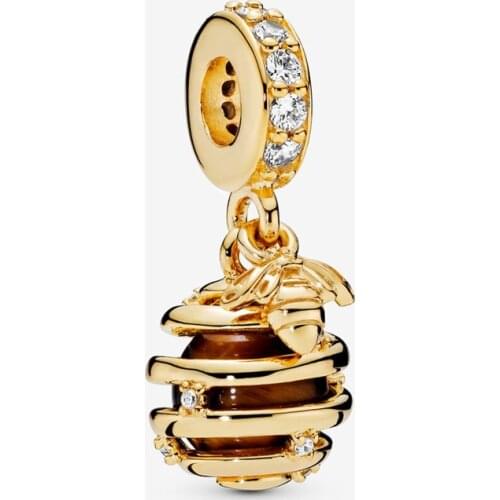 Genuine 925 Sterling Silver Shine Honeycomb Charm Fit Original 3mm Bracelet&Bangle Making Fashion DIY Jewelry For Women