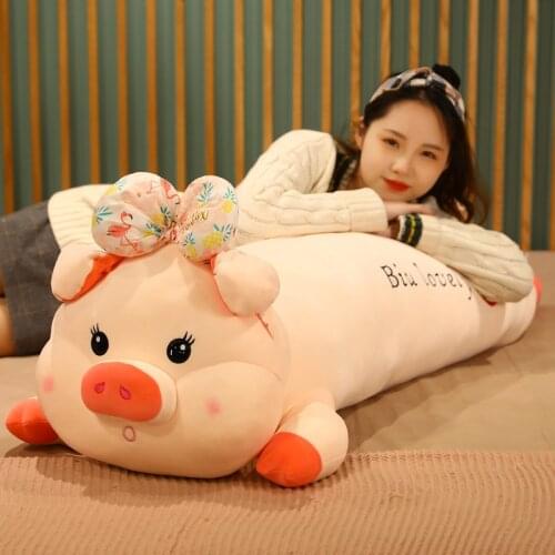1pc 100/120CM Kawaii Anime Makeup Pig Plush Toy Cartoon Stuffed Animal Doll Soft Sleep Pillow For Girlfriend Baby Birthday Gift