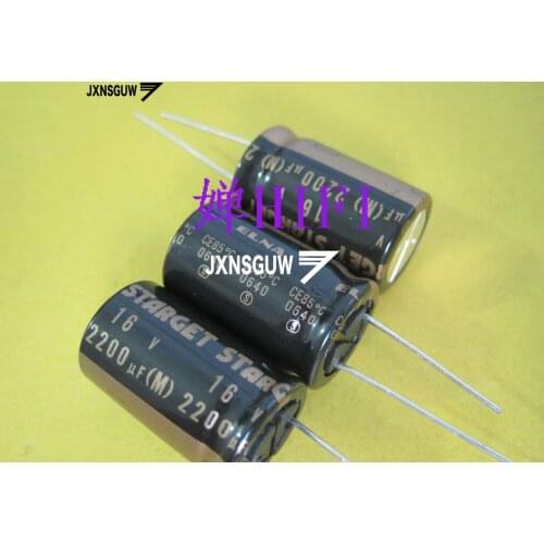 10PCS ELNA STARGET 16V2200UF 16X25MM Black Aluminum electrolytic capacitors 2200uF/16V 85 degrees 2200UF 16V Gold word