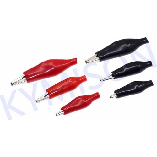 20pcs 28MM/35MM/45MM Metal Alligator Clip G98 Crocodile Electrical Clamp Testing Probe Meter Black Red with Plastic Boot Car Aut