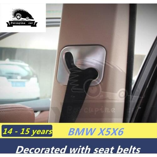 Interior accessories for bmw x5 x6 f15 f16 passenger driver B pillar front seatbelt button decorative sticker cover trim frame
