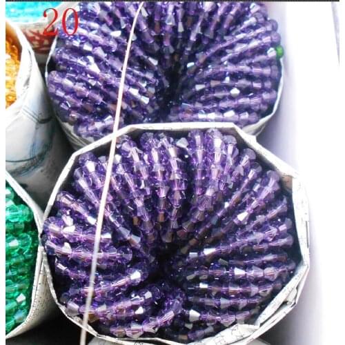 FLTMRH Sale Shining purple 100pcs 4mm Bicone Austria Crystal Beads charm Glass Beads Loose Spacer Bead for DIY Jewelry Making