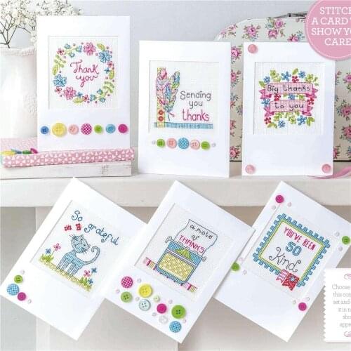 CD390Cross Stitch Kit Package Greeting Cards Needlework Counted Cross-Stitching Kits Christmas Mothers Fathers Day Birthday