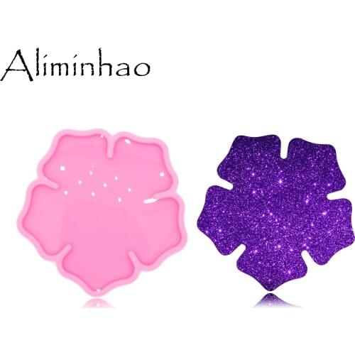 DY0488 Shiny High Quality Flowers Shape Silicone Epoxy Resin Molds DIY Geode Coaster Agate Mould