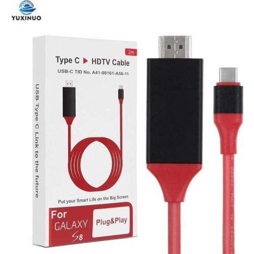 2m Type C to HDMI-compatible Cable USB 3.1 to HDMI-compatible 4K Adapter USB-C Cable for MacBook Samsung Galaxy S9/S8 Huawei